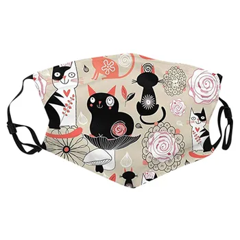 

1 PC Face Mask Unisex Washable and Reusable Face Mask Dustproof Windproof Foggy Haze Lovely Print Mouth Cover Mascarilla