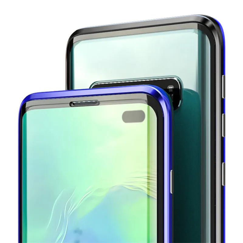 Прозрачный чехол S9 для samsung S10 5G чехол с магнитным металлическим стеклом задняя крышка тонкий чехол для samsung Galaxy S8 S10 Plus S10E Funda