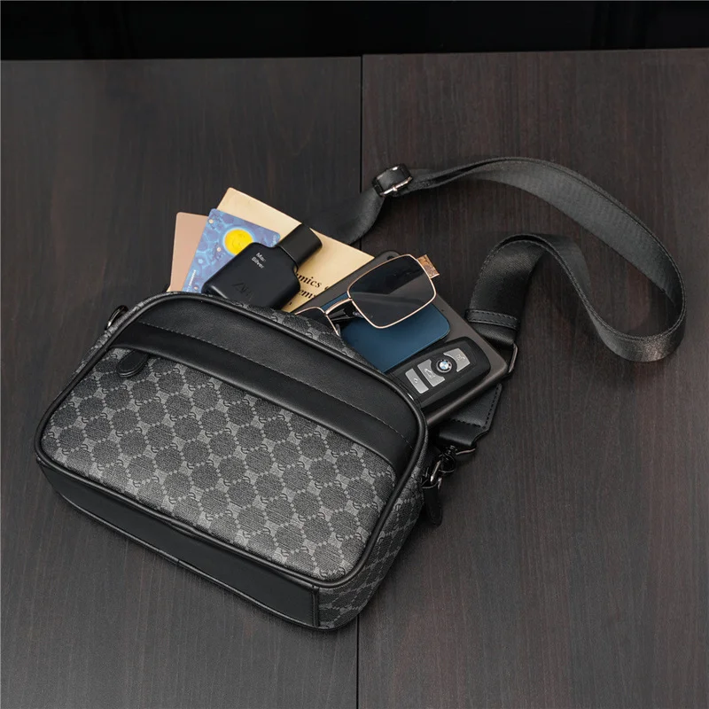 Luxury Plaid Crossbody Bag Men Brand Design PU Leather Shoulder Bag Man  Business Messenger Bag Male Mobile Phone Bag Falp Bag - AliExpress