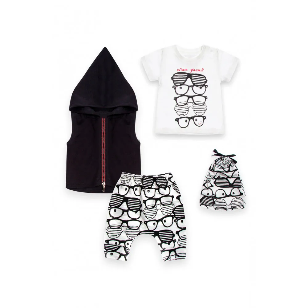 Комплект 3 ка: футболка штаны жилетка + шапочка RBC ML375444 для мальчиков