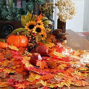 

8cm Maple Wedding Dress Scene Prop Background Party Decoration 200pcs 100pcs 300pcs Cloth / Mixed Color Simulation / P0B2