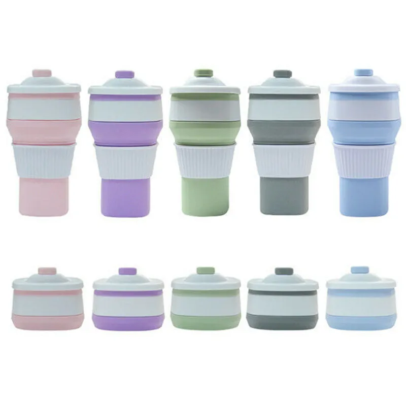 

300ML Collapsible Silicone Coffee Cup Reusable Travel Foldable Leak Proof Tea Coffee Mug Reusable Folding Portable Bottle 5Color