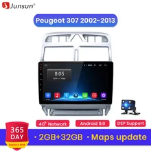 Junsun V1 2G + 32G אנדרואיד 9.0 עבור פיג 'ו 307 2002 2008-2013 רכב רדיו מולטימדיה וידאו נגן ניווט GPS 2 דין dvd(China)
