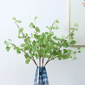 

1pcs 3D printed ginkgo leaves artificial leaves plants bouquet for home wedding decoration accessories indoor party valentines