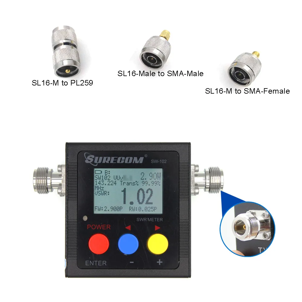 The Latest  version Surecom SW-102 125-525Mhz VHF/UHF Antenna Power & SWR MeterDigital VHF/UHF SWR & POWER WATT METER long range walkie talkies Walkie Talkie