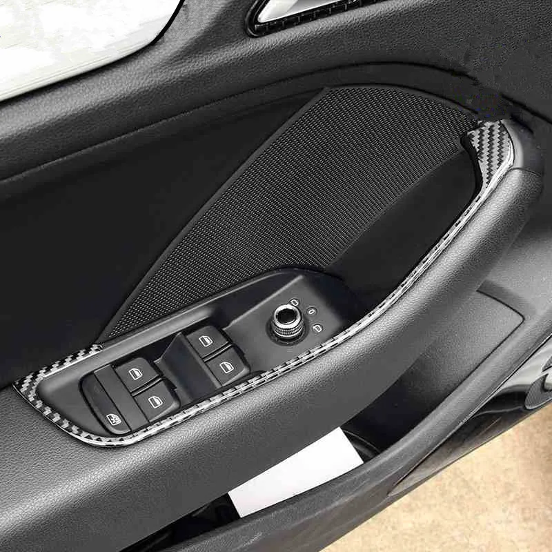 CNORICARC углеродное волокно стильные дверные ручки подлокотники рамка накладка наклейка для Audi A3 8V-18 интерьерные аксессуары