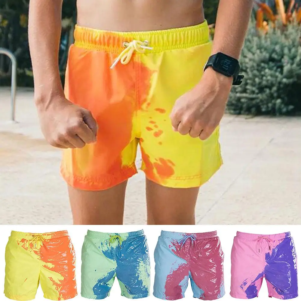 Beach Shorts Kid Boys Magical Color Change Swimming Short Trunks Summer Swimsuit Swimwear Quick Dry Bathing Pants |
