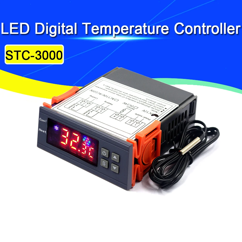 

STC-3000 High Precision 12V 24V 220V Digital Thermostat Temperature Controller Thermometer Sensor Hygrometer
