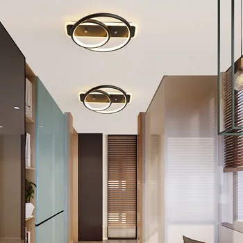 

Modern Northern Simple Aluminum Strip Round LED Ceiling Mount Lamp Creative Porch Balcony Bedroom Staircase Corridor Aisle Light