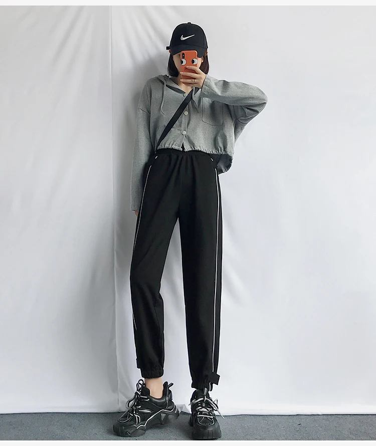 streetwear summer 2021 high waist Women's  Capris pants for women trousers harem pants Woman baggy joggers Sweatpants plus size grey sweatpants