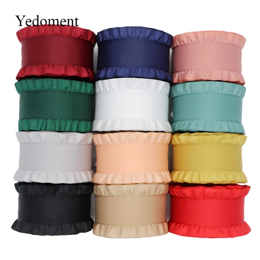 Ribbon Decoration Ribbon Supplies Sewing Ribbon 5 Yards Falbala Ruffled Ribbon Lotus leaf Ribbons 7/8