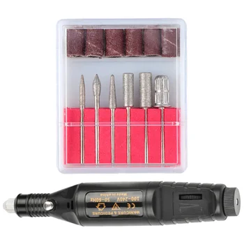 

1 Set Nail Polisher Mini Electric Nail File Professional Manicure Pedicure Kit Portable Nail Grinder Nail Art Tool AU Plug (Blac