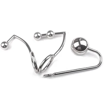 Samox Stainless Steel Anal Hook Prostate Massage Gay Butt Plug with Ball Metal Anal Plug Dilator Sex Toys for Men and Women 5