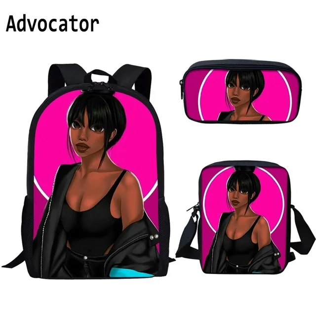 ADVOCATOR 3 шт./компл. Черная Королева АФРИКАНСКАЯ ДЕВУШКА школьные сумки для подростка дети рюкзак девочки ребенок малыш рюкзак Mochila