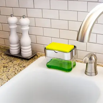 

Kitchen sponge bracket press soap liquid box Soap dispenser Manual kitchen press For Family School Office