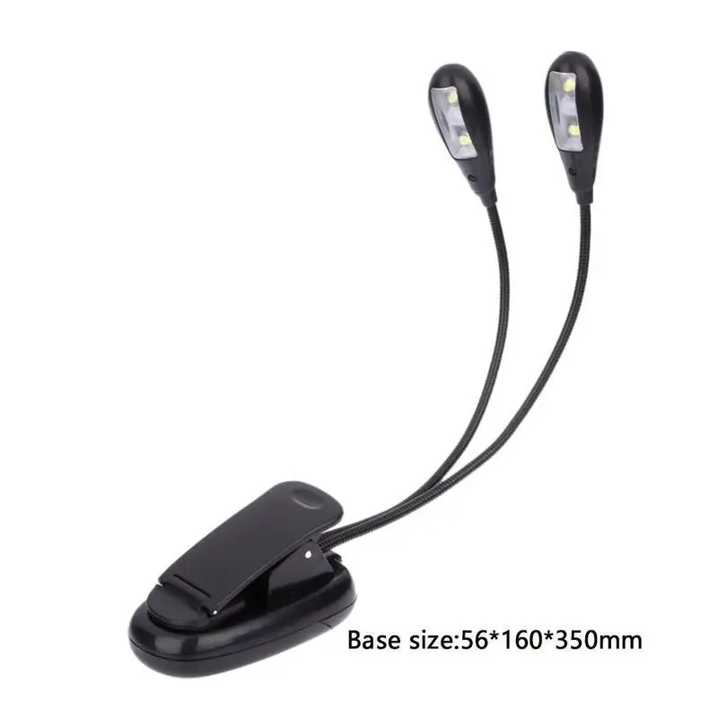 Светодиодная настольная лампа для чтения и учебы с зажимом, гибкая Usb Настольная лампа с защитой глаз, Гибкая подставка, складной зажим, настольные компьютеры, освещение - Цвет: Черный