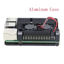 Raspberry Pi 4 Model B Case Cooler Aluminum with Dual Cooling Fan Heat Sink Metal Shell Black Enclosure for Raspberry Pi 4B Raspberry Pi 4 Model B Case Cooler Aluminum with Dual Cooling Fan Heat Sink Metal Shell Black Enclosure for Raspberry Pi 4B