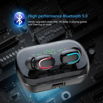 

TWS Bluetooth 5.0 Headset Headphones Q82 LED Display True Wireless Earbuds Earphones 8D Stereo Sport Waterproof Noise Cancelling
