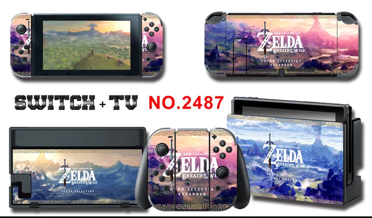 1set New Cute Anime Full Body Sticker for NS Switch Protective Cover Skin Colorful Art for Game Console Joy-Con Controller Decor