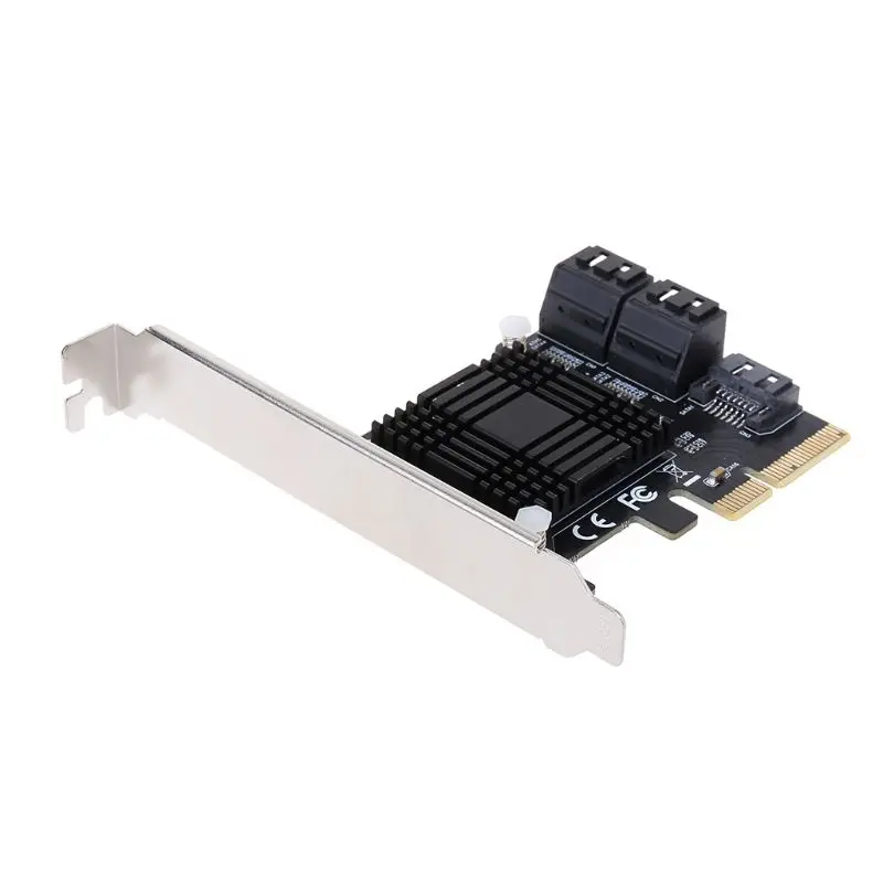 5 портов SATA Pci-E X4 Плата расширения контроллера для ПК с низкопрофильным кронштейном