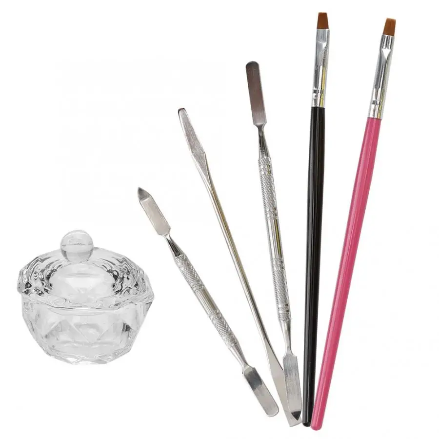 Набор для наращивания ногтей 6 шт. набор инструментов для наращивания ногтей набор инструментов для маникюра ручка для перемешивания стержня контейнер чашка акриловый набор для ногтей