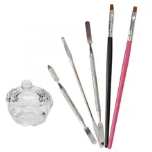 Набор для наращивания ногтей 6 шт. набор инструментов для наращивания ногтей набор инструментов для маникюра ручка для перемешивания стержня контейнер чашка акриловый набор для ногтей