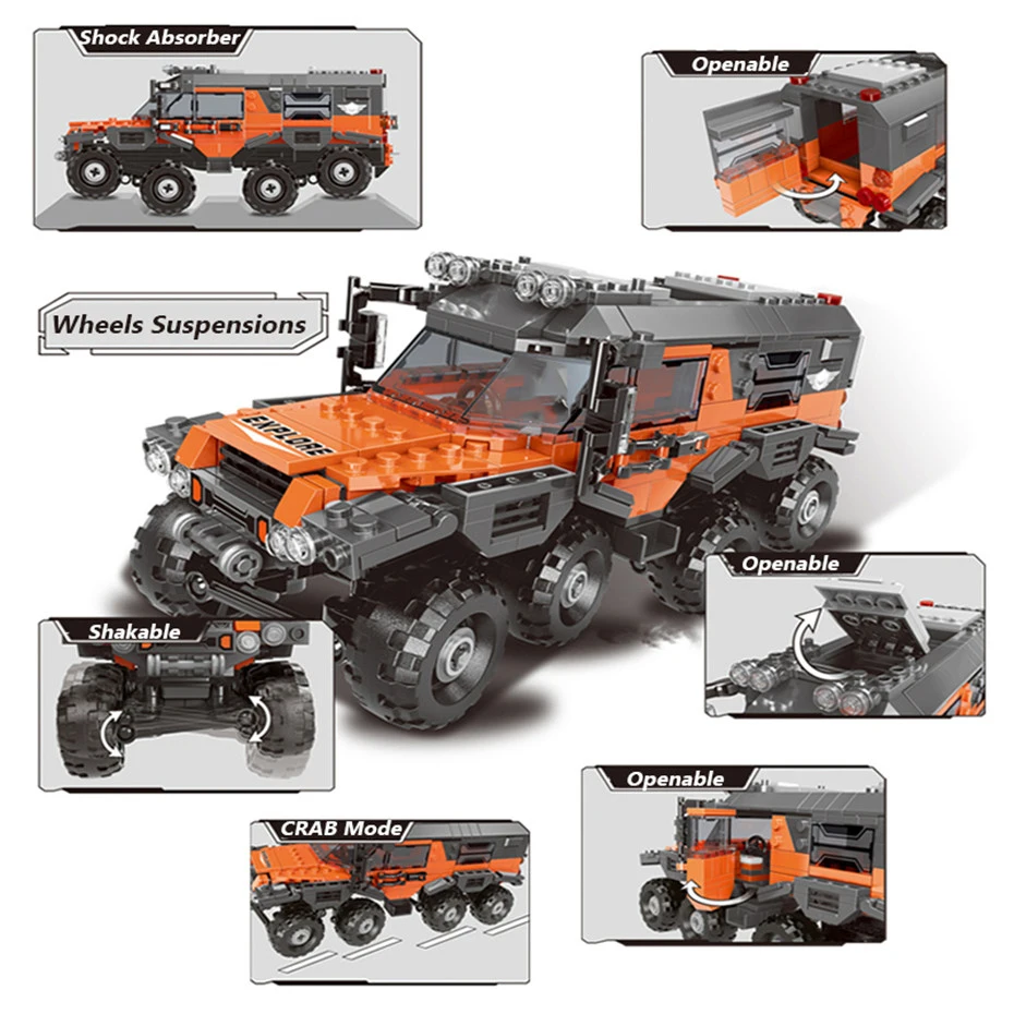 New XingBao 03027 TECHNIC Car Series The All Terrain Vehicle Set Building Blocks Bricks Compatible Legoings Technic Juguetes