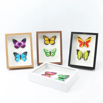 3D Hollow Photo Frame Specimen Wood Frame Butterfly Dragonfly Dry Flower Frame Home Decoration Gift