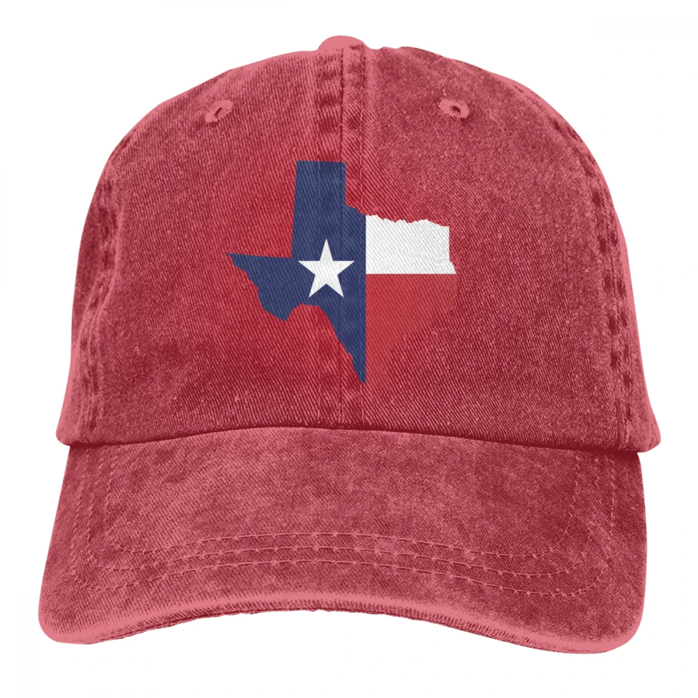 Texas форма флаг Casquette натуральный унисекс Мужские Женские джинсовые бейсболка с ремешком кепки Регулируемый Гольф папа шляпа