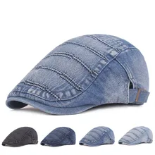 Модный крутой мужской Берет шапочка в стиле ретро темно-синий хлопковый войлочный берет теплая шапка Осенняя мягкая одноцветная газетная Кепка плоский берет
