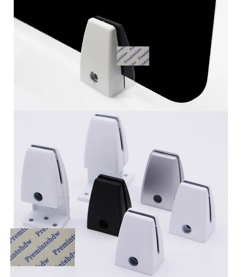 4Pcs Aluminum Acrylic Wood Glass Partition Screen Clamp Office Desk Table Top Black Sanding Silver White T L Flat Mount | Обустройство