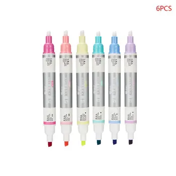 

6pcs Double Head Erasable Highlighter Pen Marker Liquid Chalk Fluorescent Pencil