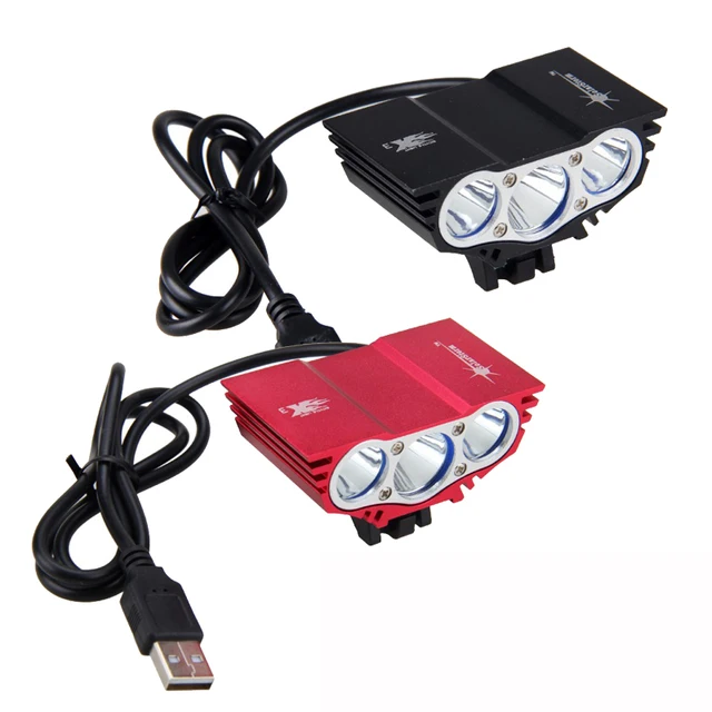 US $10.58 Waterproof 3XT6 LED Bicycle Light 10000LM Front Bike Head Light Night Cycling Lamp 5V USB Headlamp 
