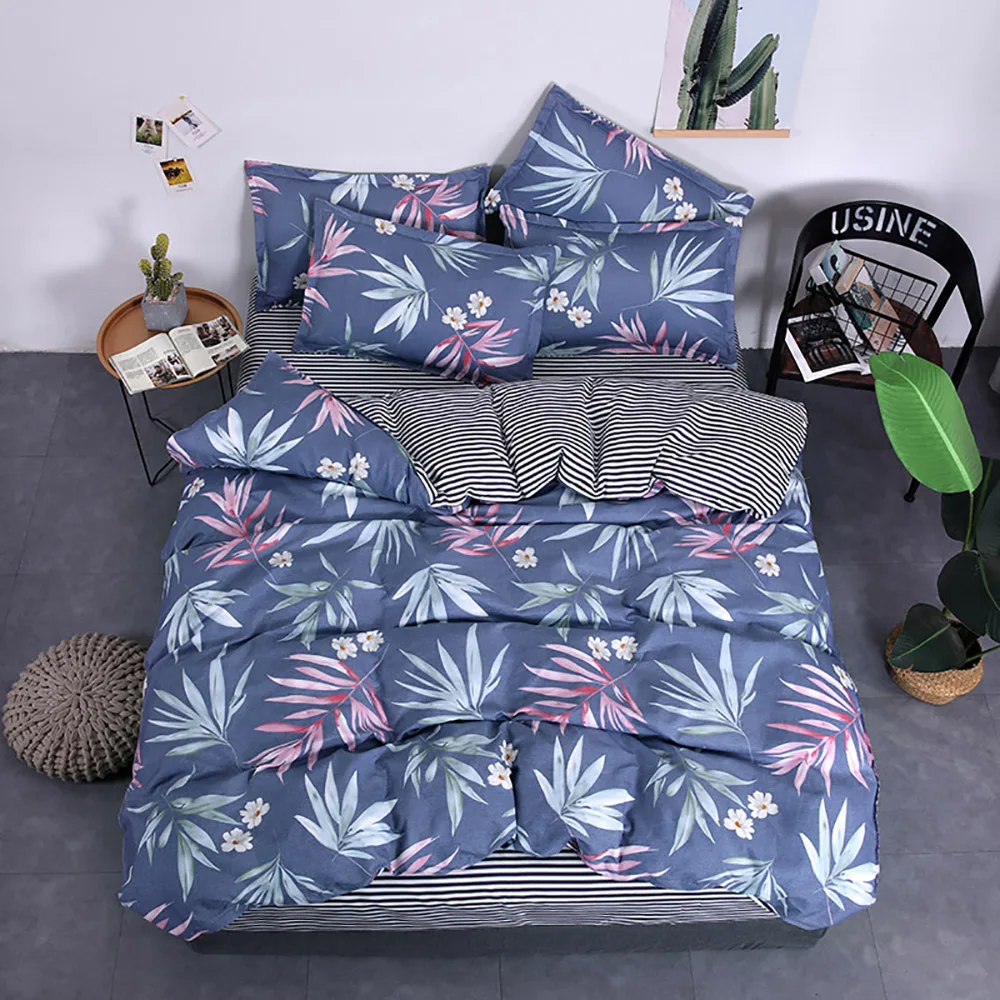 Thumbedding Leaves Bedding Set Queen Country Style Elegant Fresh Nature Duvet Cover King Size Full Twin Single Soft Bed | Дом и сад