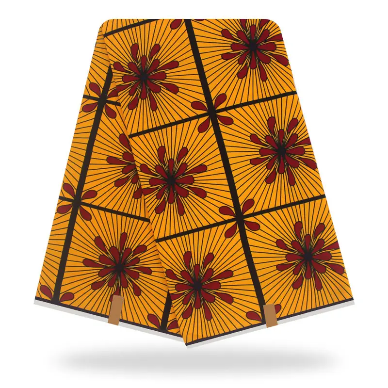 

African Real Holland Wax Fabric Ankara Print 100% Cotton Super Wax Fabrics Pange 6yards high Quality for dress