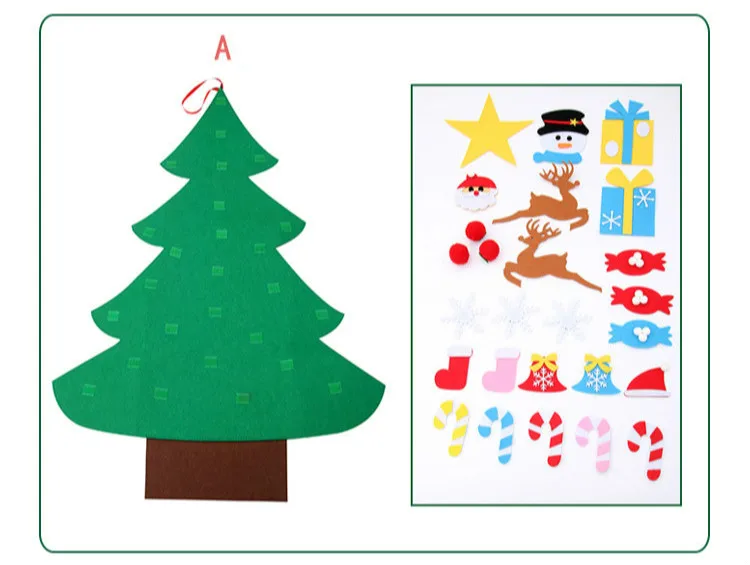 New Year Gifts Kids DIY Felt Christmas Tree Decorations Christmas Gifts for New Year's Door Wall Hanging Ornaments