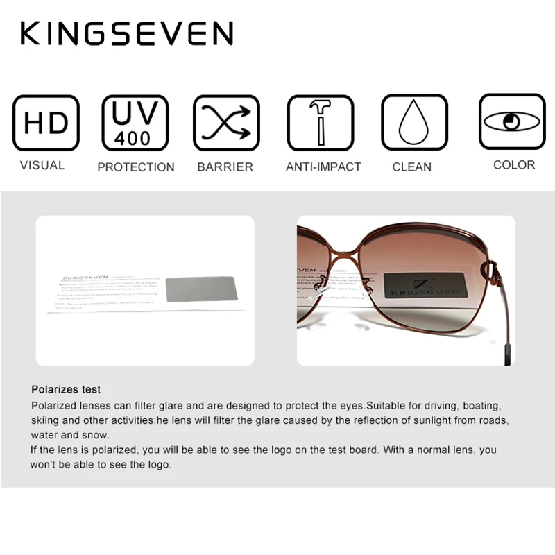 KINGSEVEN, женские очки, роскошные брендовые солнцезащитные очки, градиентные поляризационные линзы, круглые солнцезащитные очки с бабочкой Oculos Feminino