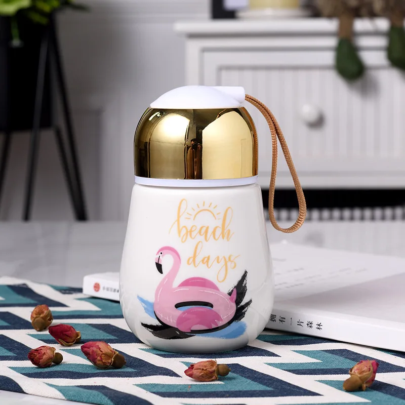 A Милая керамическая лампочка с рисунком из мультфильма, кружки, простые и удобные для переноски капучино латте, кофейные молочные чашки, подарки для детей - Цвет: A