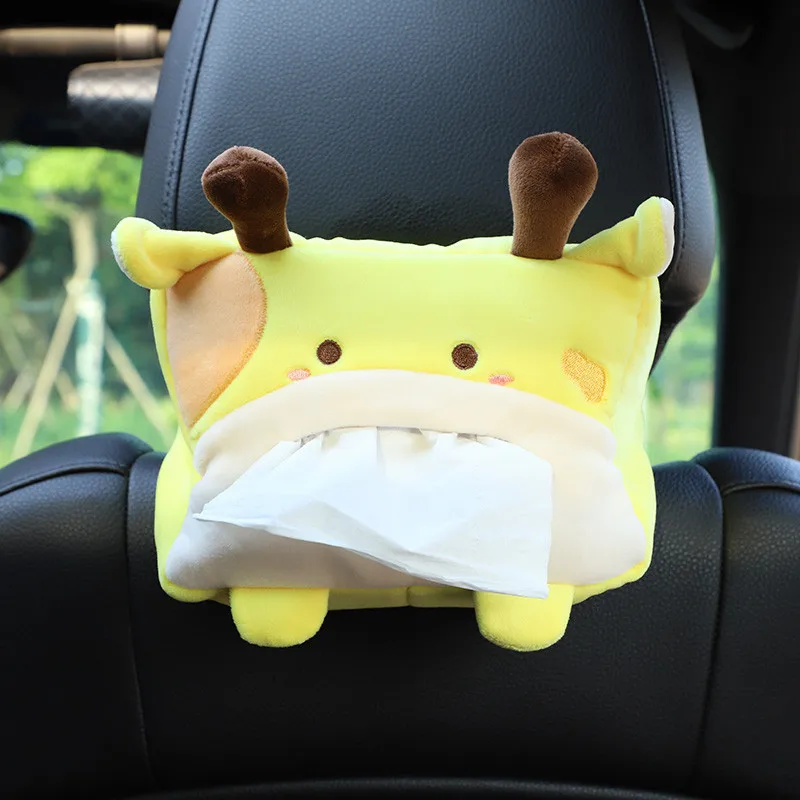 Car Cartoon Animal Tissue Box Cute Bag Seat Back Paper Towel Bags Accessories for Auto Organizer Goods Case Holder Papers | Автомобили и