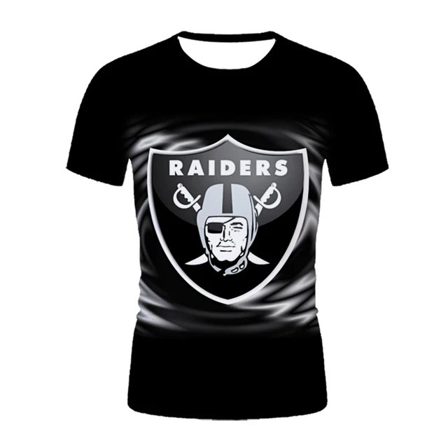 Fashion American Football Team Printed 3D T-shirt men Summer Raiders Casual Black White Hip Hop Tops Tees short-sleeved T-shirts CTX430