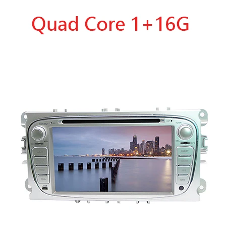 Quad Core 1G 16G 2 Din Quad/Octa Core Android 8,1 автомобильный dvd-плеер радио gps навигация с стерео wifi головное устройство для Ford Focus 2008-2010 - Название цвета: Quad Core 1G 16G