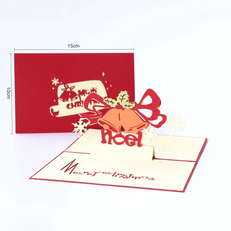 3D выскакивающие рождественские открытки лазерная резка открытки подарки вечерние открытки ручной работы дерево настраиваемые открытки - Цвет: 9028R