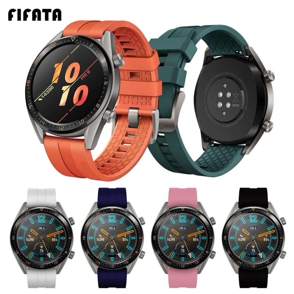 

FIFATA New 22mm Soft Silicone Watch Strap For Huami Amazfit GTR 47MM Watch For Honor Watch Magic For Huawei Watch GT Accessories