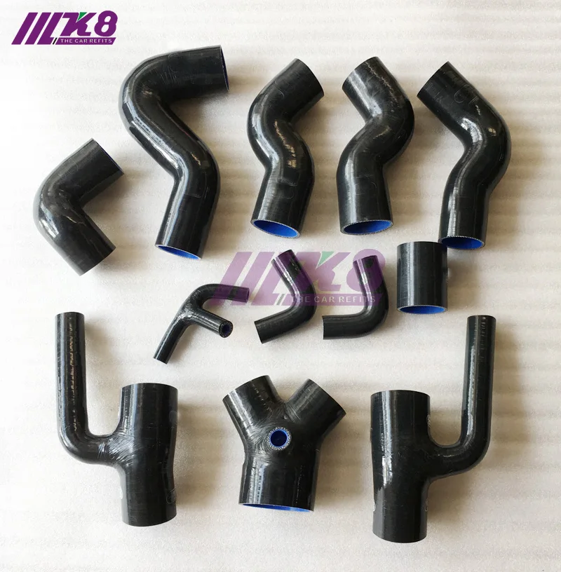 Silicone Boost Piping Hose Kit For Audi S4 RS4 A6 B5 C5 2.7L Bi-Turbo 97-01 (12Pcs) Red/Blue/Black