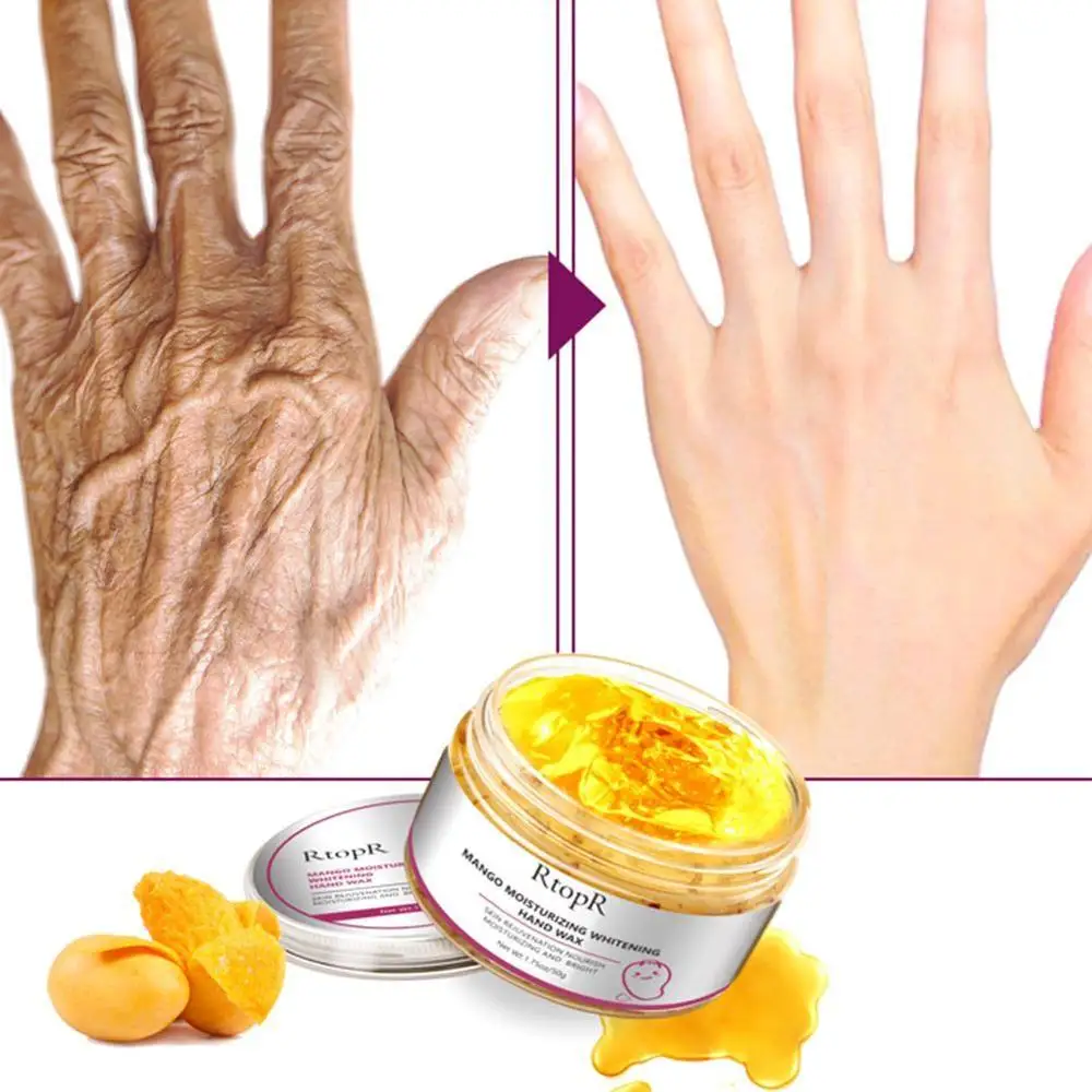 

50g Mango Moisturizing Hand Wax Whitening Skin Hand Mask Repair Exfoliating Calluses Film Anti-Aging Hand Skin Cream
