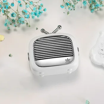 

TWS Portable Bluetooth Mini Stereo Retro Tv Speaker Pluggable TF Card Computer Bluetooth Alarm Clock USB Wireless F4071