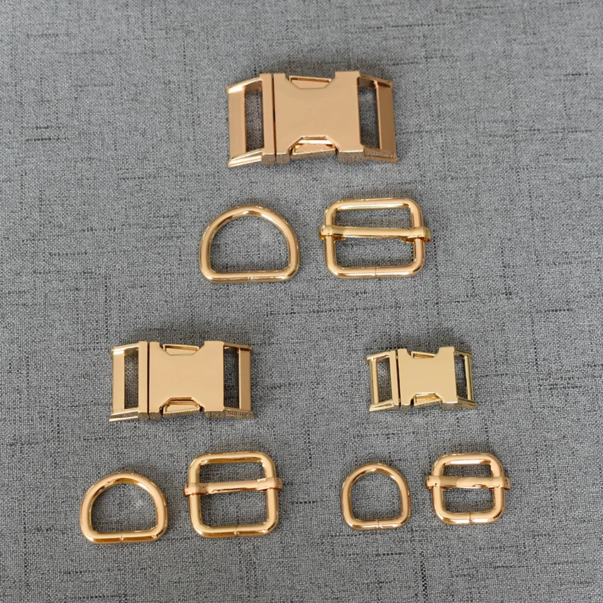 

100 Sets 15mm/20mm/25mm Metal Buckle Slider Adjustable D Ring Clasp Webbing For Paracord Pet Zinc Alloy DIY Dog Collar Accessory