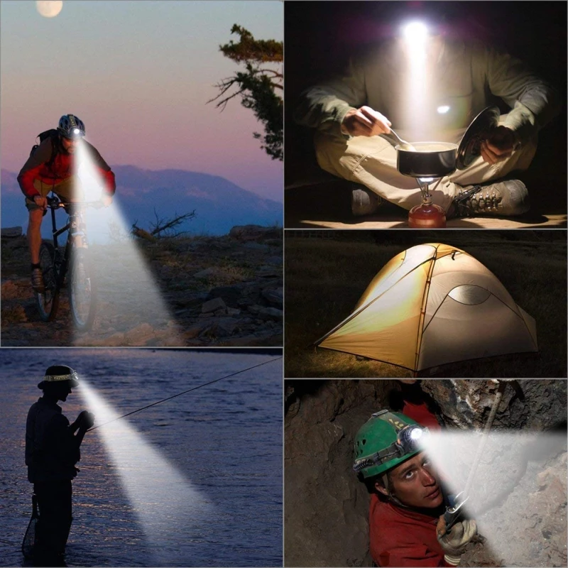 Headlamps High lumen Led Headlamp L2/T6 Zoomable Headlight Head Torch Flashlight Head lamp by 18650 battery for Fishing Hunting