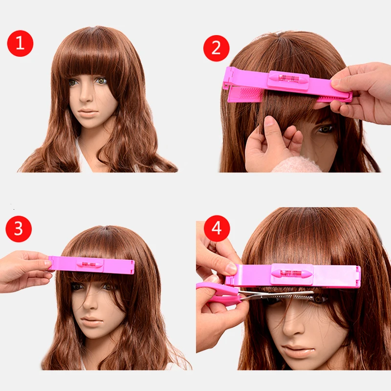 

New Women 1pc Professional Haircut Ruler Hair Clipper Scissors Bangs Clipper DIY Trim Bangs Hairpins and clips