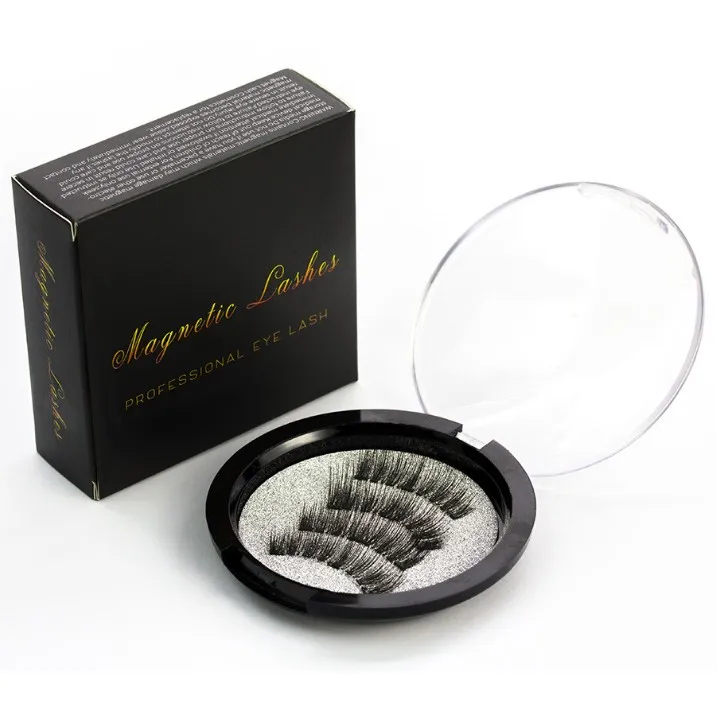

4Pcs/Set Natural 3D Triple Mink Magnetic False Eyelashes Handmade Glue-Free Magnet Eye Lashes Extension Make up Tools +DHL